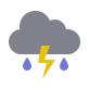 Dull, thunderstorm with heavy shower